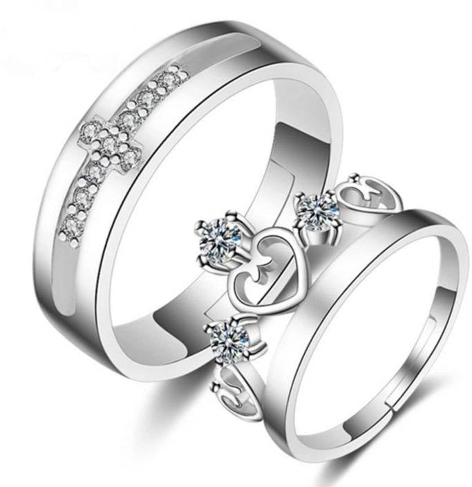 Picture of Fashion Matching Couple Ring | Engagement Wedding Jewelry - Silver