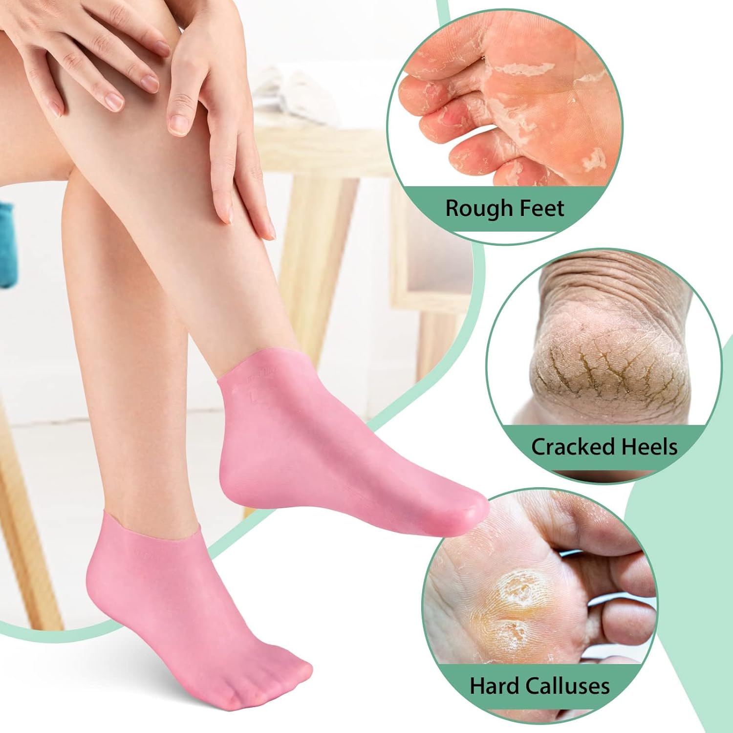 Picture of Silicone Moisturizing Gel Socks for Cracked Heels & Rough Feet