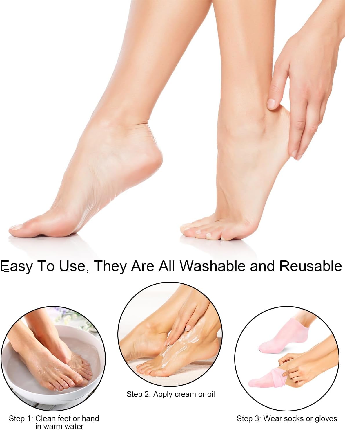 Picture of Silicone Moisturizing Gel Socks for Cracked Heels & Rough Feet