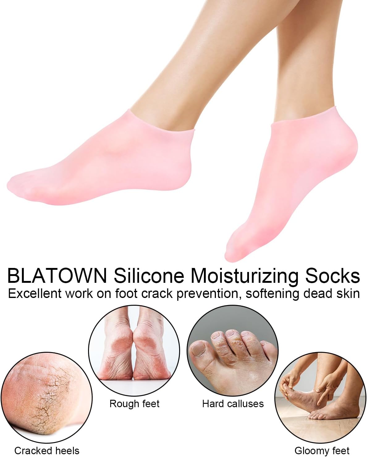 Picture of Silicone Moisturizing Gel Socks for Cracked Heels & Rough Feet