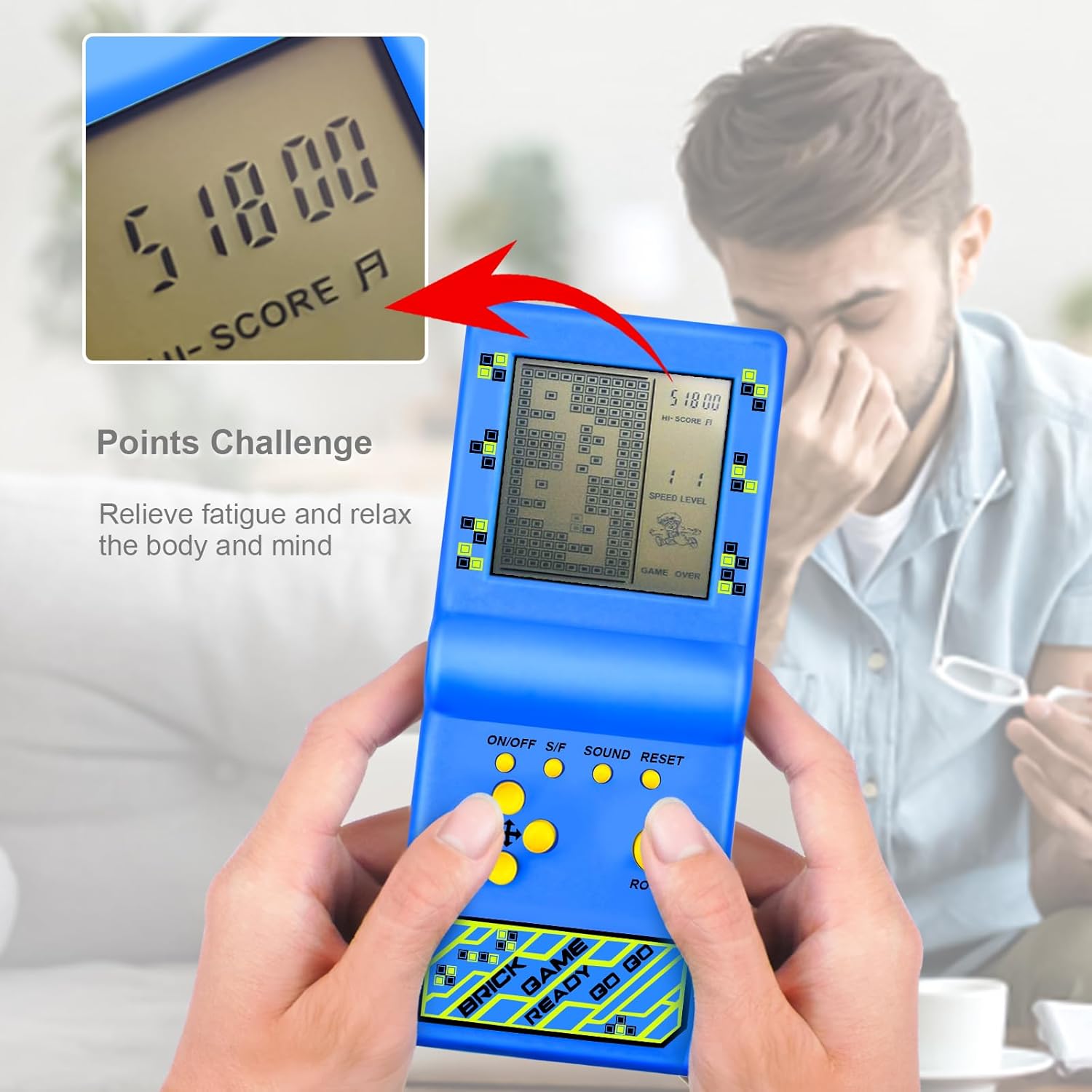 Picture of Mini Brick Game Player – Classic Tetris Style Handheld Game