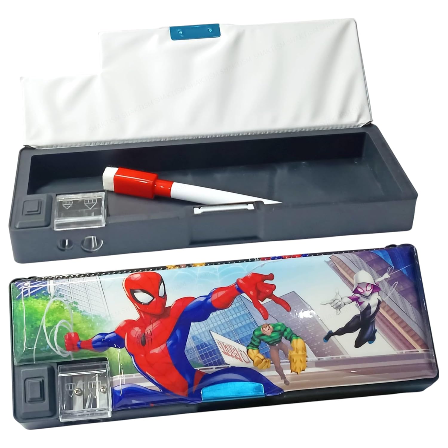 Picture of Pop Up Pencil Case for Kids, Multifunction Stationery Organiser with Sharpener and Schedule, Boys and Girls
