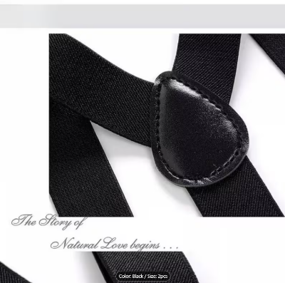 Picture of Premium women~s Suspenders Strong Clip Elastic Braces for Pants - Black