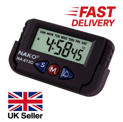 Picture of Bike Handlebar Digital Clock NA-613D Waterproof Motorcycle Watch - Black