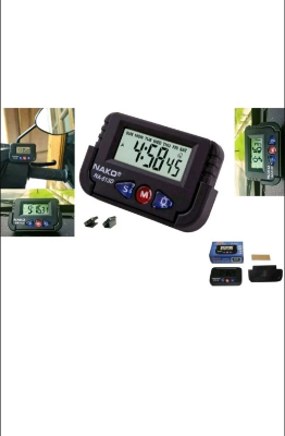 Picture of Bike Handlebar Digital Clock NA-613D Waterproof Motorcycle Watch - Black