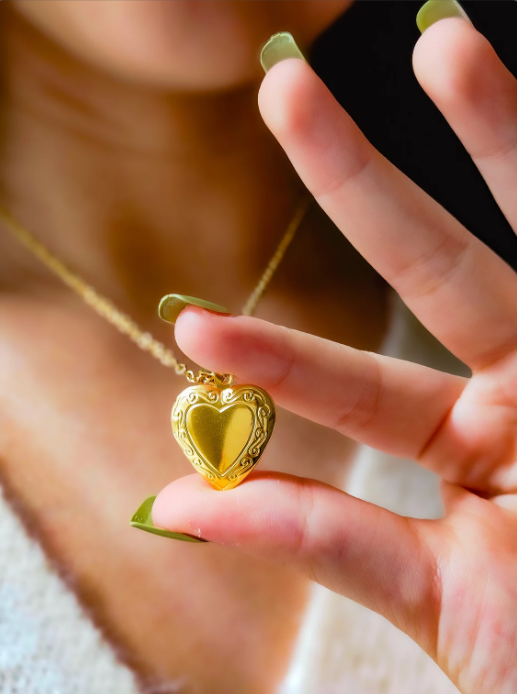 Picture of Heart Shape Photo Locket Necklace | Romantic Gift for Lover | Premium Quality Jewelry