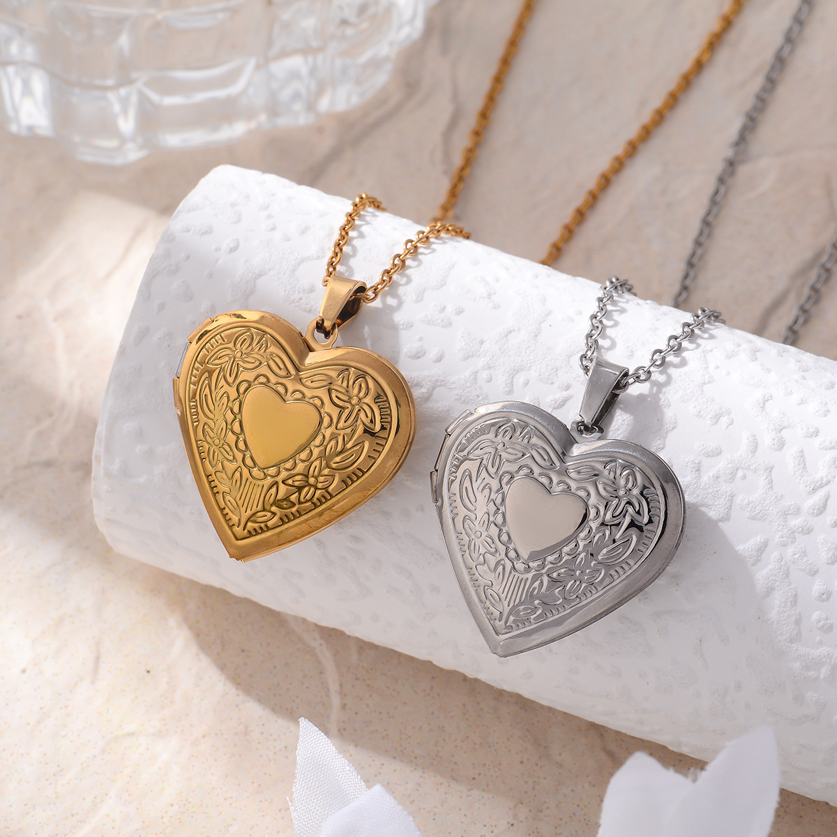 Picture of Love Heart Locket Necklace with Photo Inside | Couple Gift Item