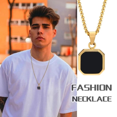 Picture of Fashion Stainless Steel Vertical Bar Necklace