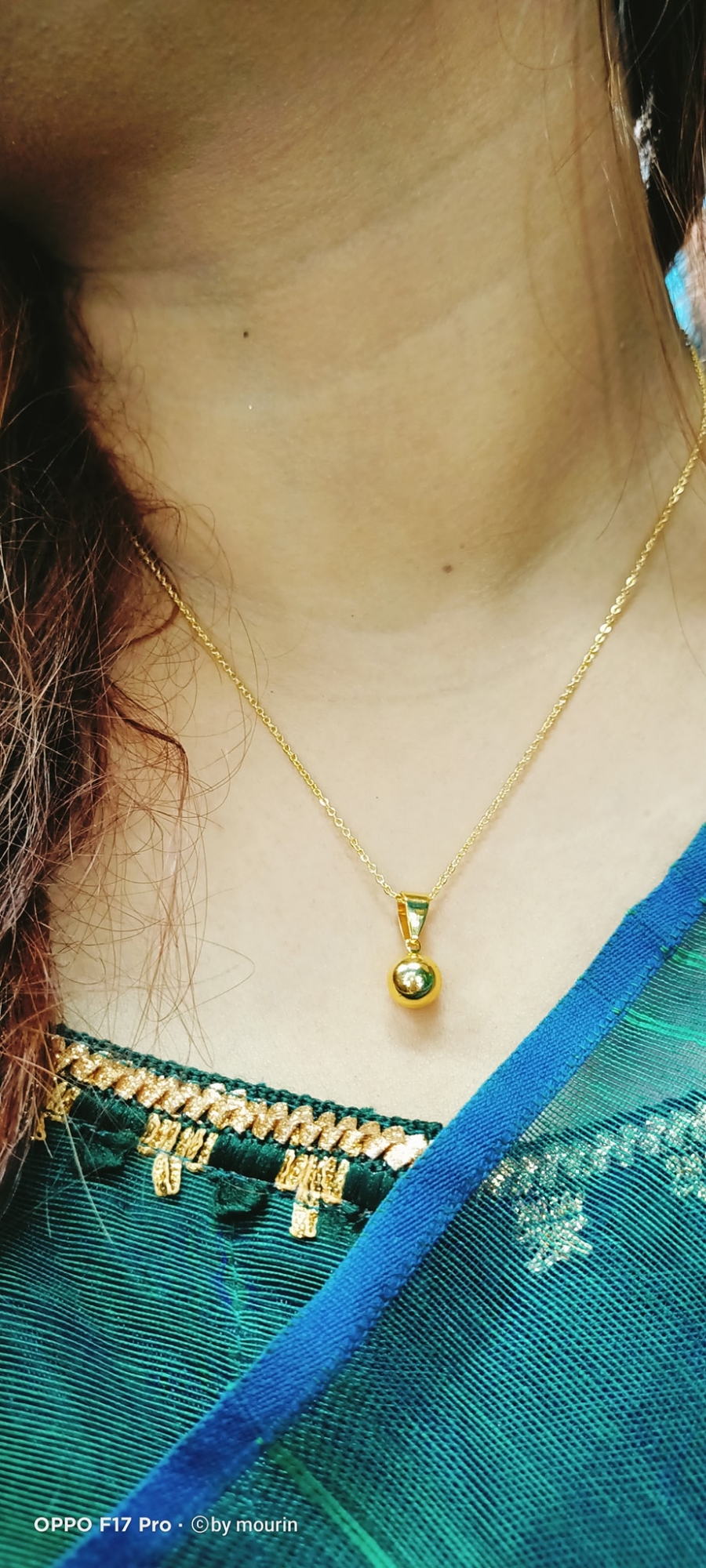 Picture of Luxury Golden Ball Pendant Chain | Trendy Necklace for Girls & Women
