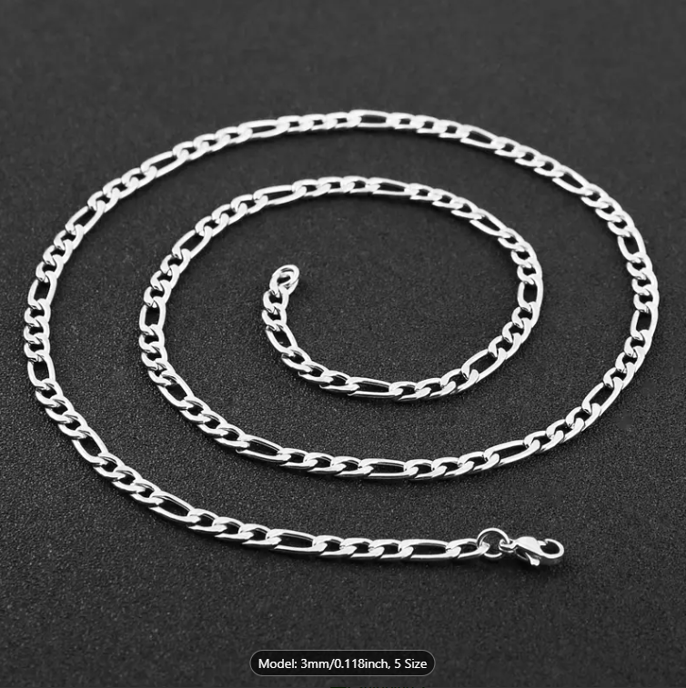 Picture of Premium Silver Plated Chain & Bracelet for Men | Cuban Link Design