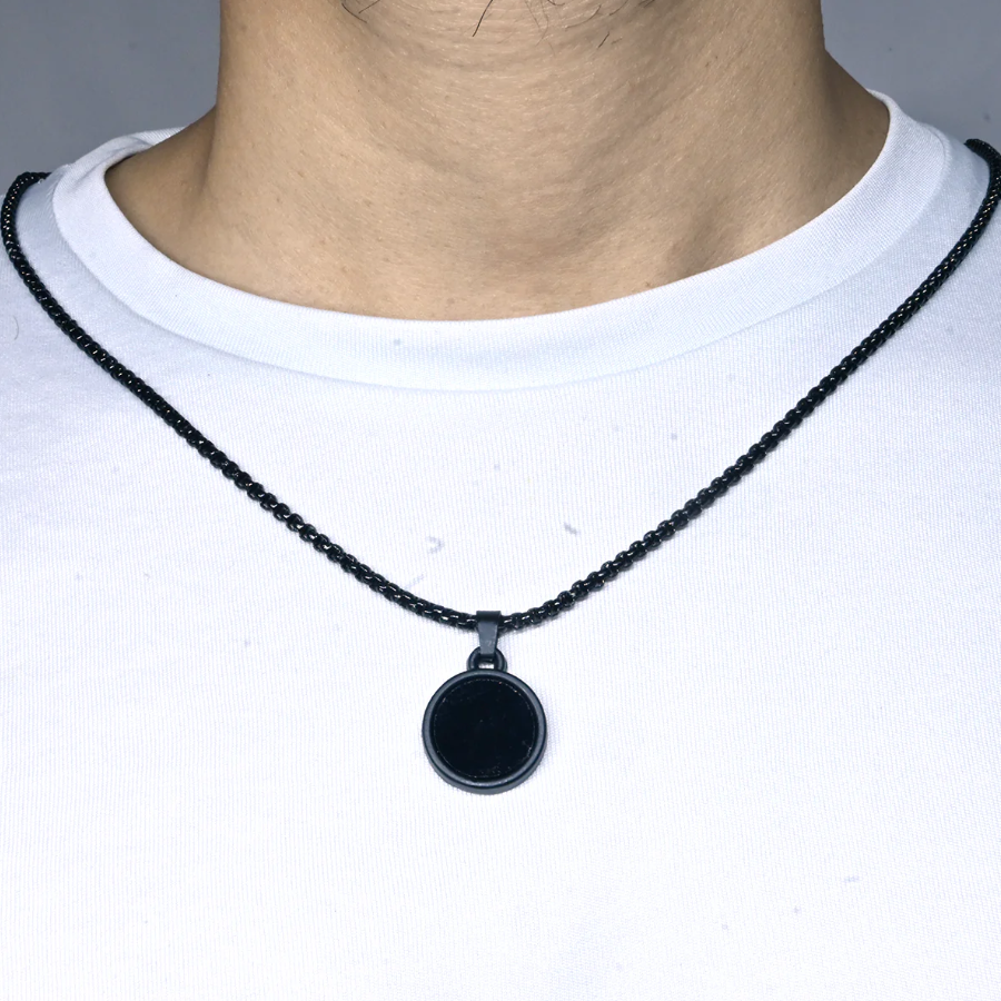 Picture of Trendy Double Circle Pendant Chain for Men | Durable Stainless Steel Necklace