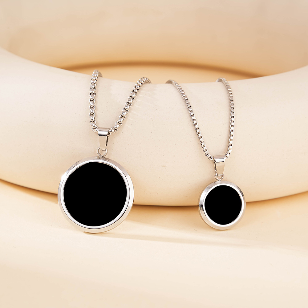 Picture of Modern Double Ring Necklace for Men | Elegant Steel Chain Jewelry
