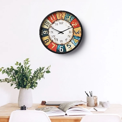 Picture of Classic Wall Clock Vintage License Plate Mosaic Edition-0159