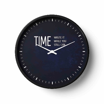 Picture of Motivational Wall Clock Time Quote Minimal Dark Blue Design Mot-0149
