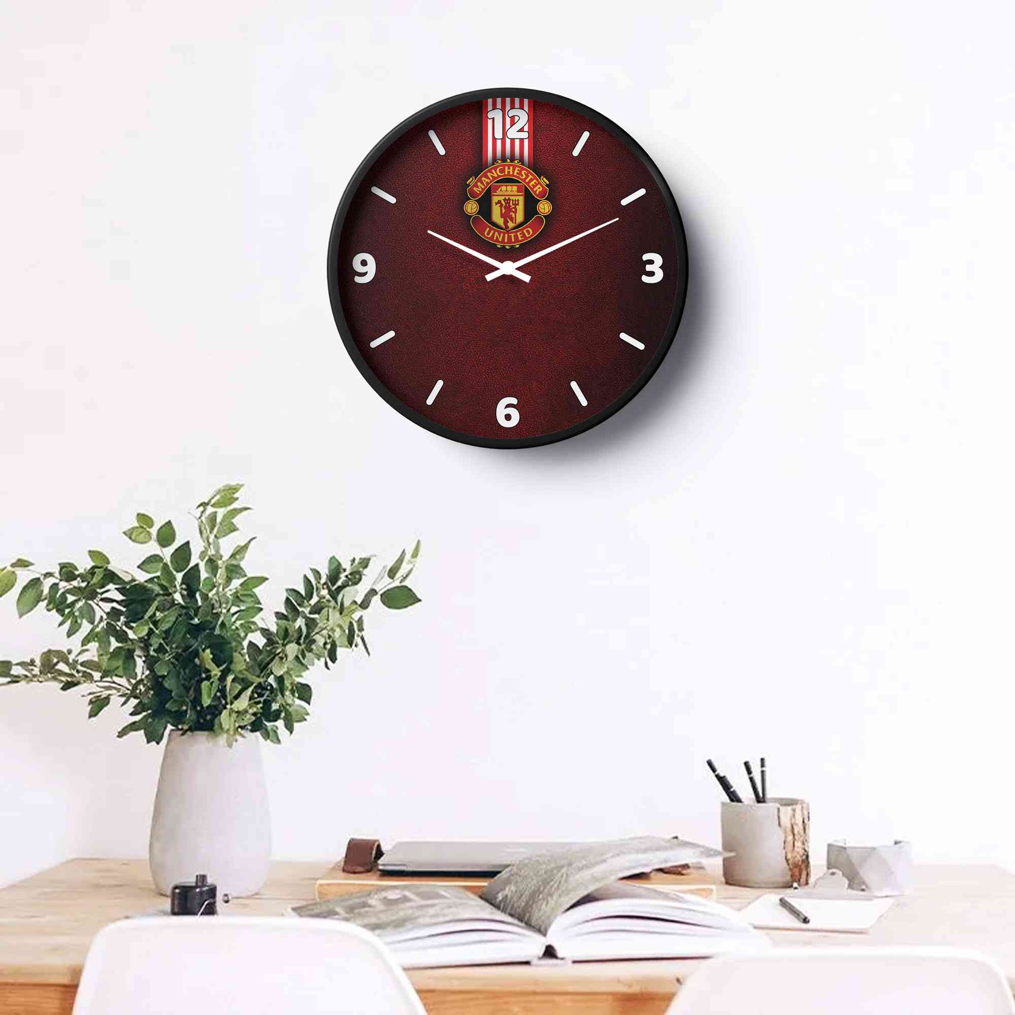 Picture of Sports Wall Clock Manchester United Red Leather Edition Spt-0142