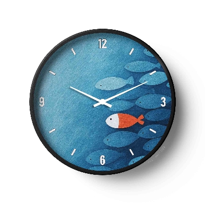 Picture of Rtistic Wall Clock Ocean Blue Unique Fish Design Art-0139
