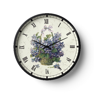 Picture of Vintage Floral Basket Wall Clock Flr-0134