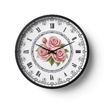 Picture of Floral Wall Clock Elegant Pink Rose