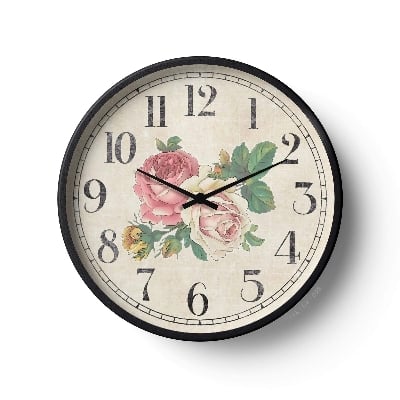 Picture of Floral Wall Clock Vintage Rose Bouquet