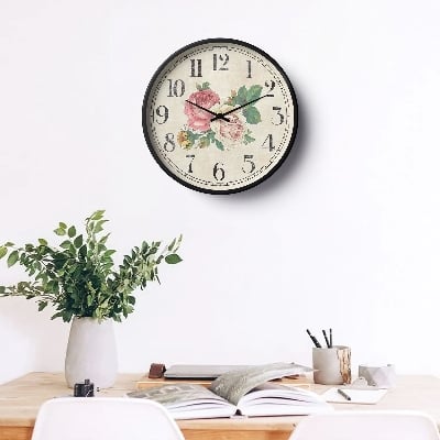 Picture of Floral Wall Clock Vintage Rose Bouquet