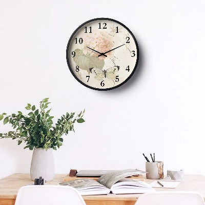 Picture of Floral Wall Clock Hydrangea Butterfly