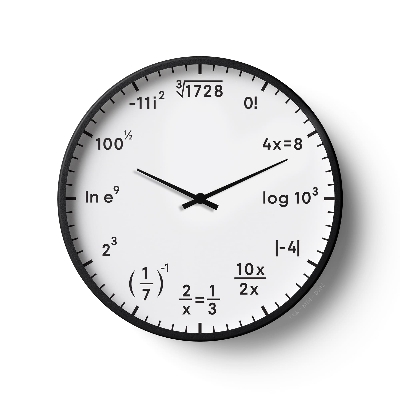 Picture of Mathematics Equation Wall Clock White