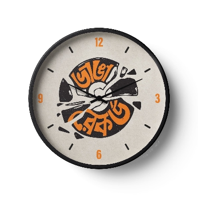 Picture of Klok Typography Wall Clock Bhanga Record Bengali