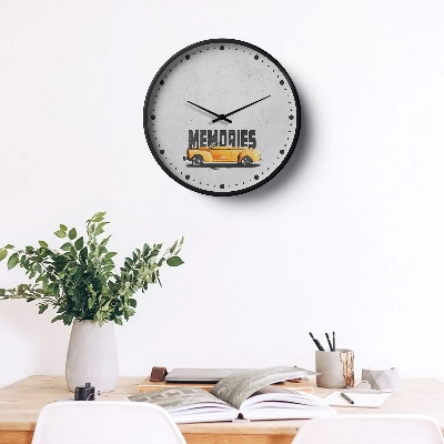 Picture of Klok Typography Wall Clock Memories Vintage Car  