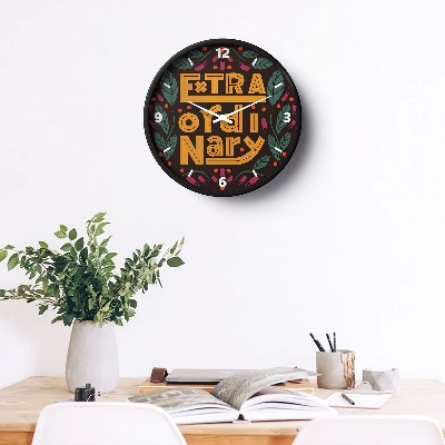Picture of Klok Typography Wall Clock Extra Ordinary Colorful  