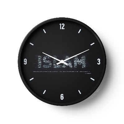 Picture of Klok Islamic Wall Clock Modern Typography Islam Black  