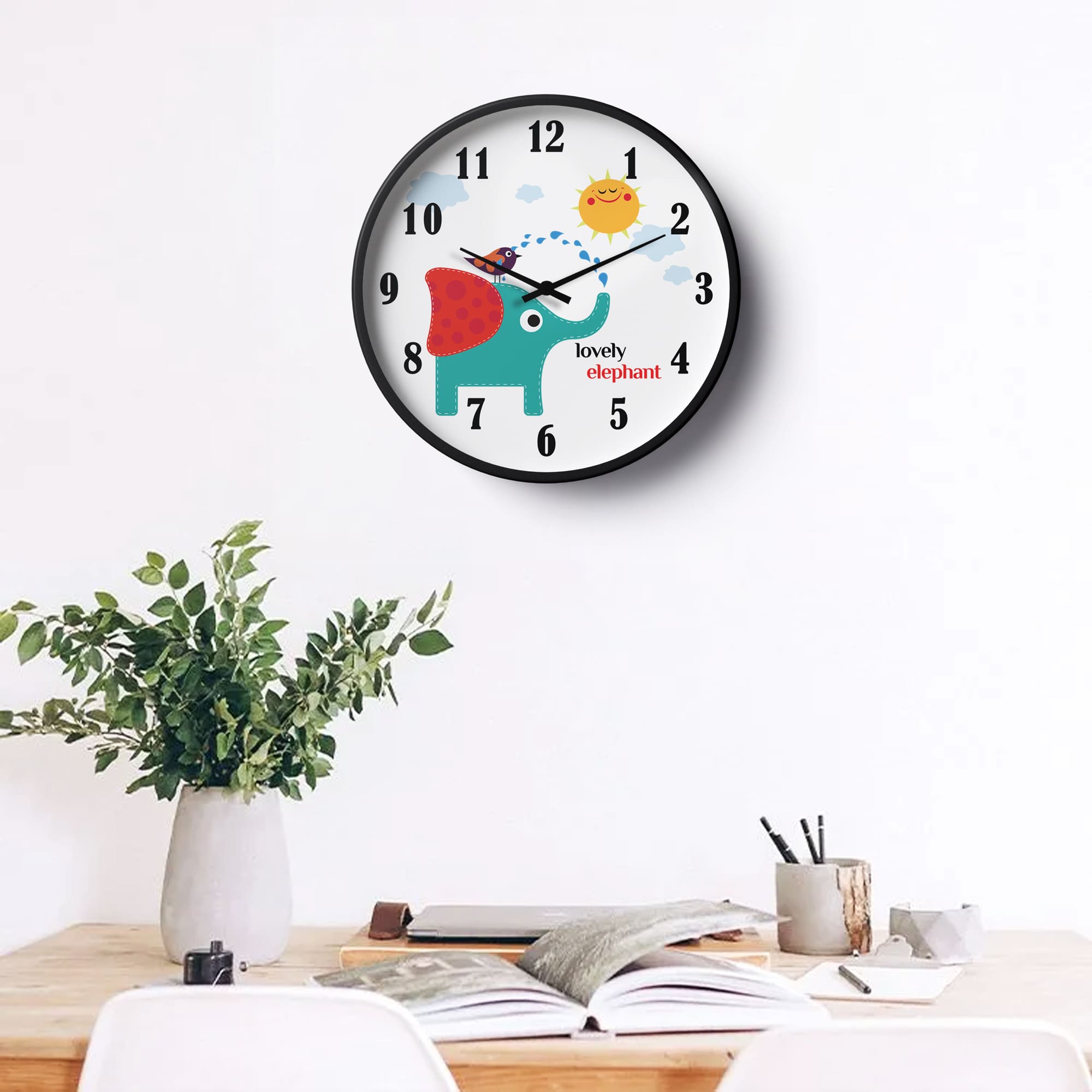 Picture of Klok Children Wall Clock Lovely Elephant  