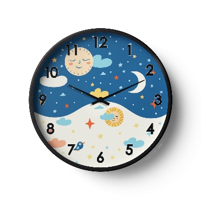 Picture of Klok Children Wall Clock Moonlight Sky  