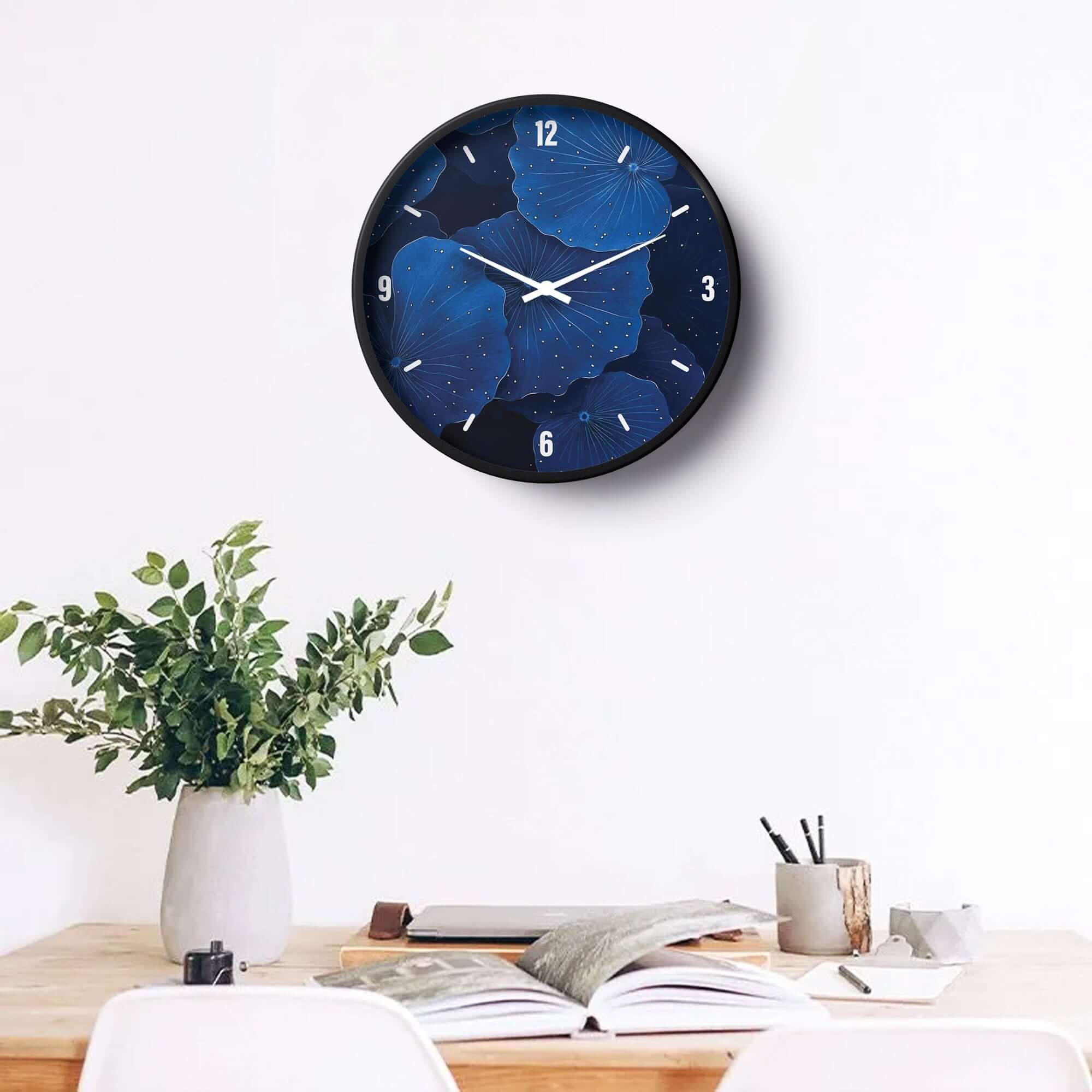 Picture of Klok Floral Wall Clock Midnight Bloom  