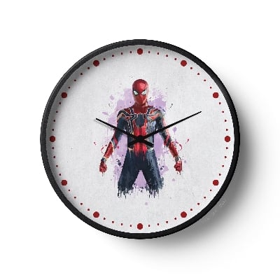 Picture of Klok Super Hero Wall Clock Web Warrior Watercolor  