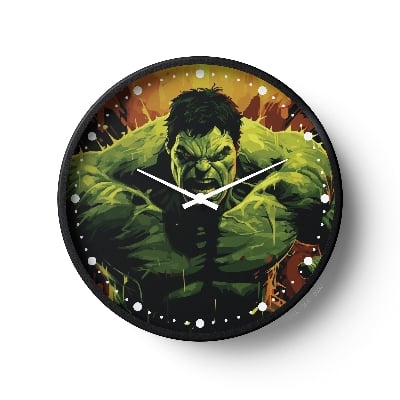 Picture of Klok Super Hero Wall Clock Green Rage Power  