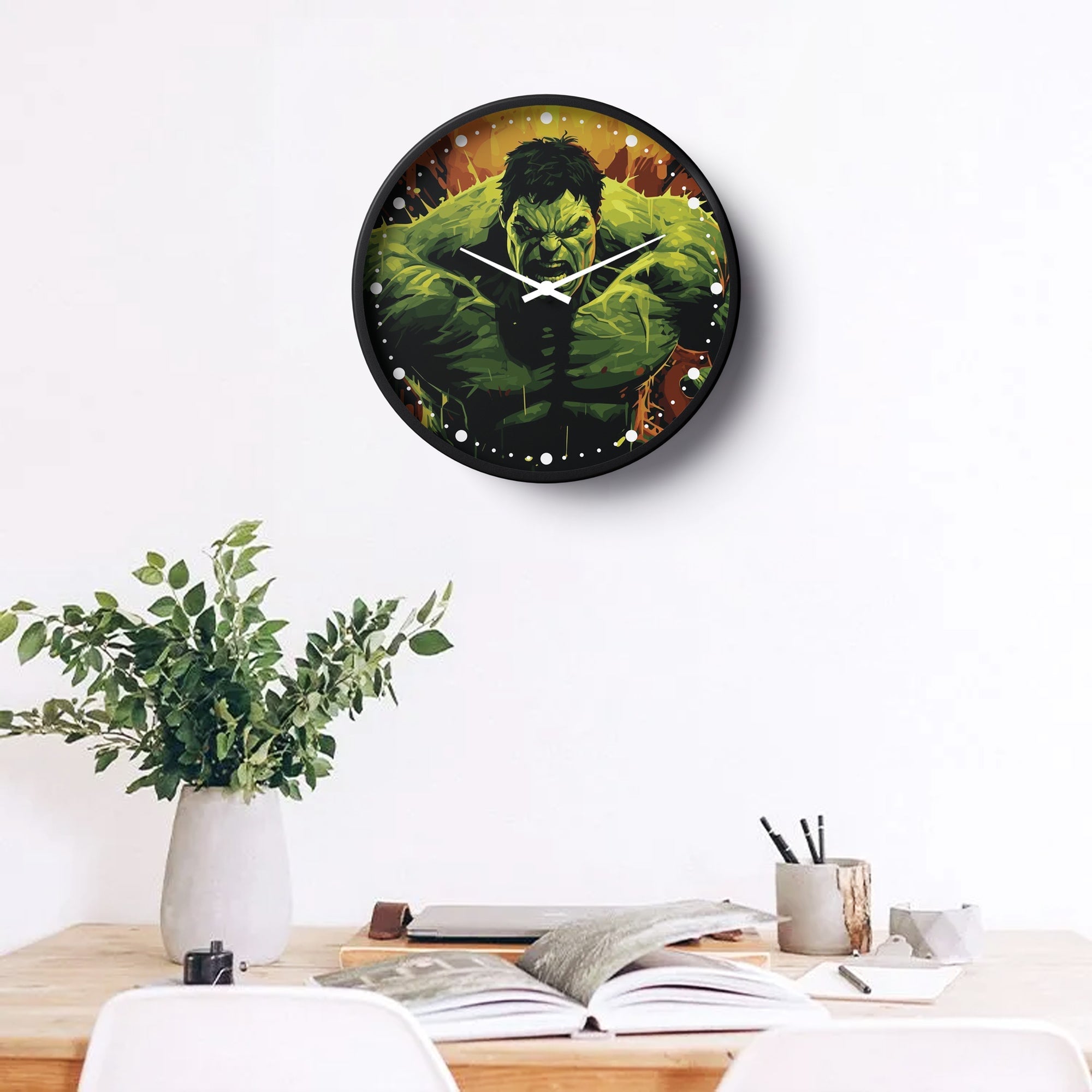 Picture of Klok Super Hero Wall Clock Green Rage Power  
