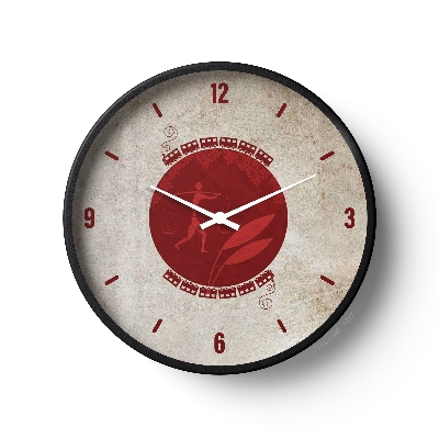 Picture of Klok Artistic Wall Clock Tribal Heritage Red Minimal  