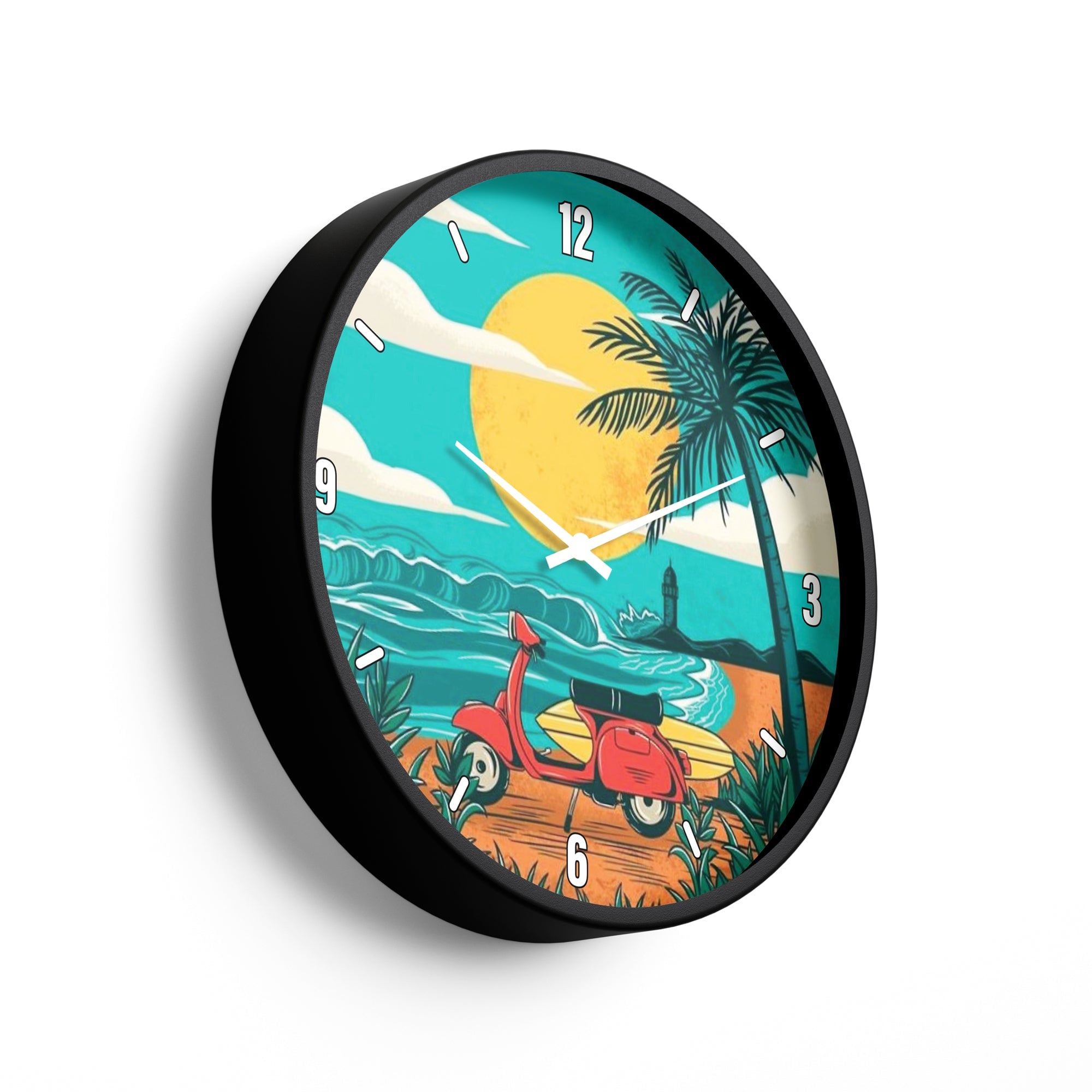 Picture of Klok Artistic Wall Clock Tropical Ride Beach  