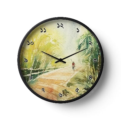 Picture of Klok Artistic Wall Clock Rural Path Watercolor  