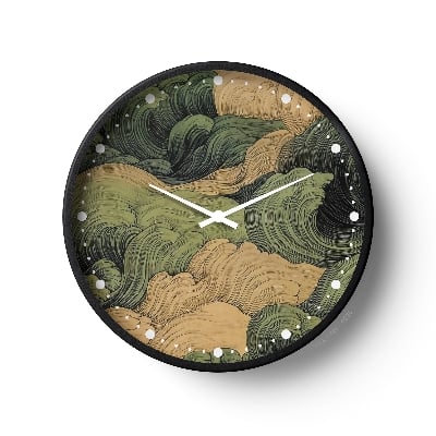 Picture of Klok Abstract Wall Clock Olive Flow Nature  