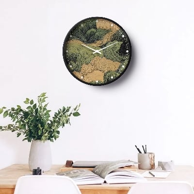 Picture of Klok Abstract Wall Clock Olive Flow Nature  