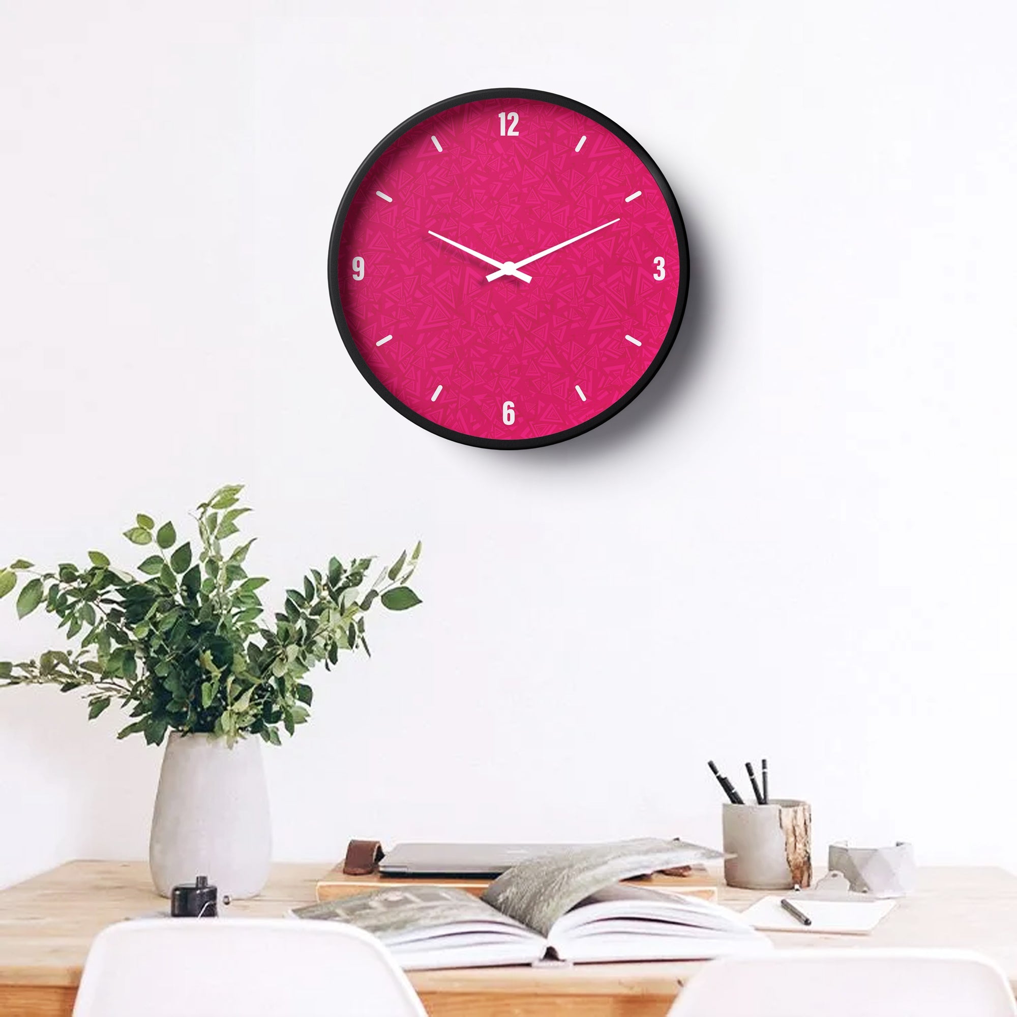 Picture of Klok Abstract Wall Clock Vibrant Magenta  