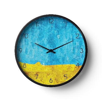 Picture of Klok Abstract Wall Clock Blue Yellow Textured Paint  