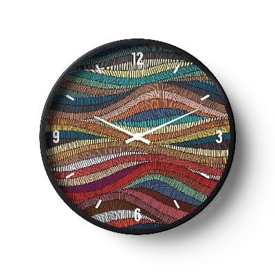 Picture of Klok Abstract Wall Clock Multicolor Wavy Pattern  