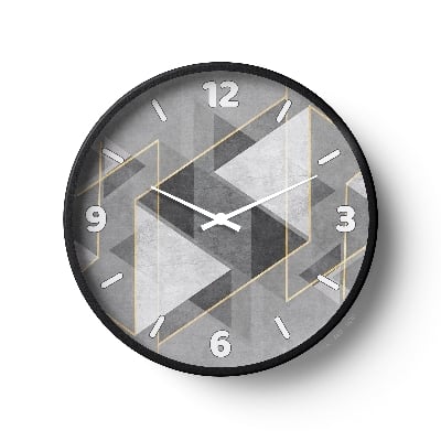 Picture of Klok Abstract Wall Clock Grey Geometric Cube Gold Line  