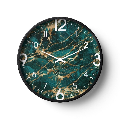 Picture of Klok Abstract Wall Clock Emerald Marble Gold Vein  