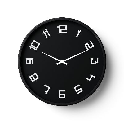 Picture of Klok Classic Wall Clock Modern Bold Numeric Black Dial  