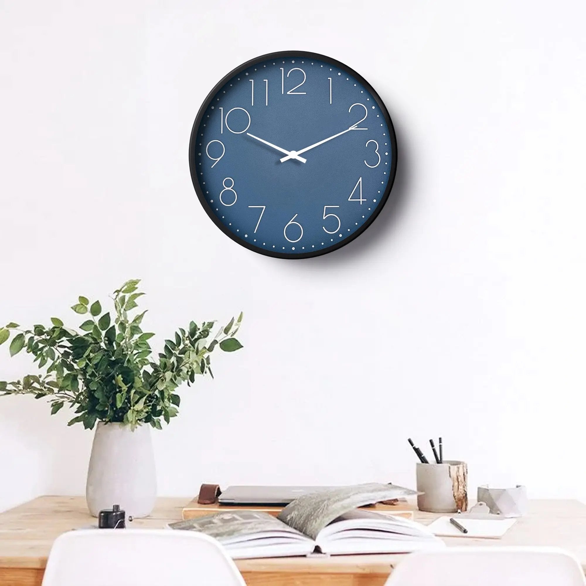 Picture of Klok Classic Wall Clock Deep Blue Minimal Dial  