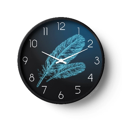 Picture of Klok Classic Wall Clock Blue Feather Art Dial  