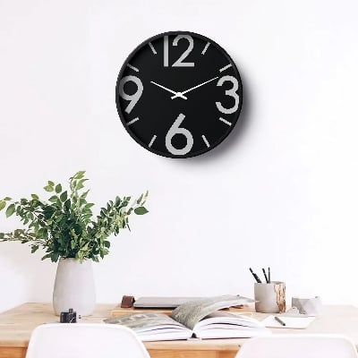 Picture of Klok Classic Wall Clock Black Bold Numeral Dial  